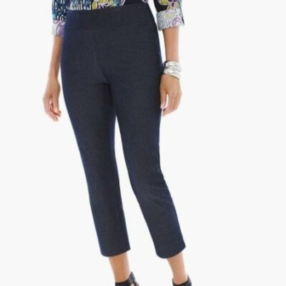 CHICO'S SO SLIMMING BRIGITTE CROP PANTS INDIGO 2.5 - Picture 1 of 6